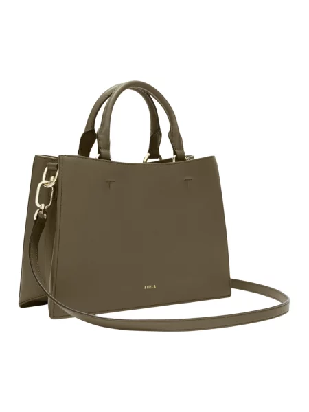 Shopperka Furla skórzana zielona