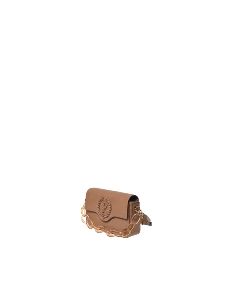 Torebka crossbody Pollini skórzana brązowa