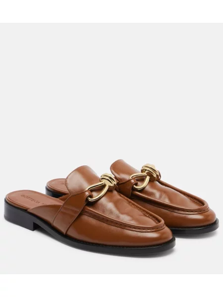 Kožené mules Bottega Veneta hnědé