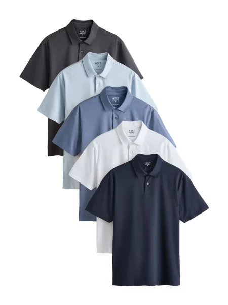 Next Tricou albastru marin / opal / albastru deschis / albastru închis alb