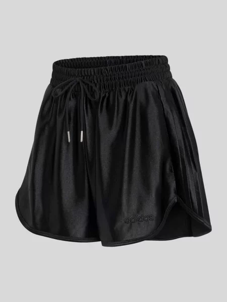 Szorty dresowe o kroju loose fit z paskami w kontrastowym kolorze Adidas Sportswear czarne