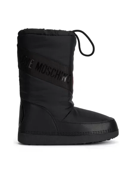 Botki Love Moschino z logo czarne