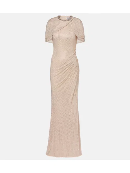 Obleka maxi obleka Self-portrait bež