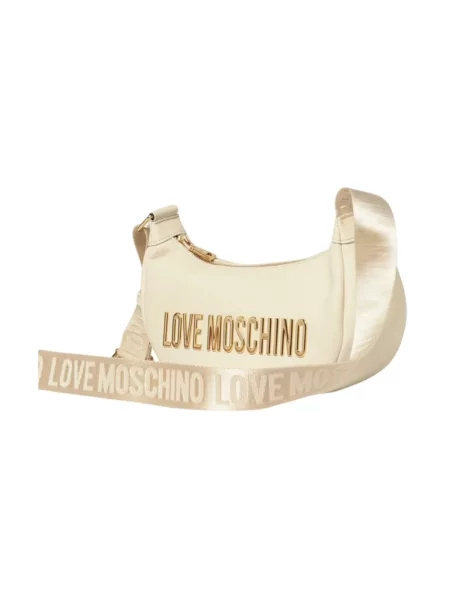 Love Moschino torebka rogal z imitacji skóry beżowa