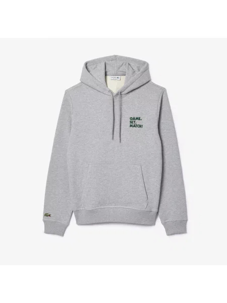 Lacoste Bluza Unisex Z Kapturem Relaxed Fit szara