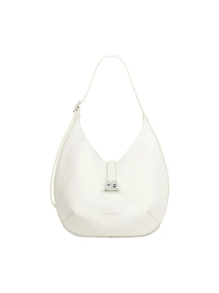 Sweter Max Mara Weekend skórzany z autografem biały