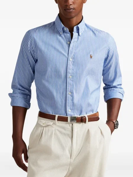 Ριγέ polo Polo Ralph Lauren με κουκούλα με αυτόγραφο λευκό