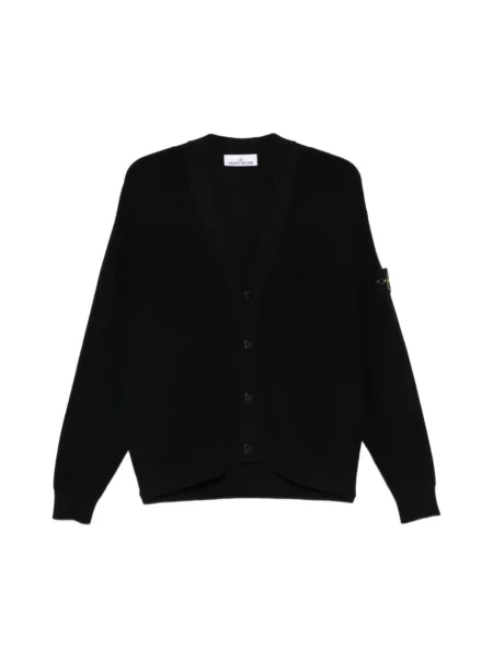 Kardigan Stone Island z kamieniami z dekoltem w serek czarny