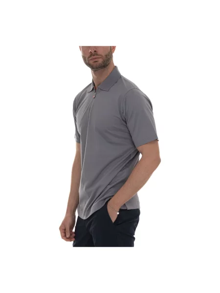 Koszulka polo Kiton z krótkim rękawem szara