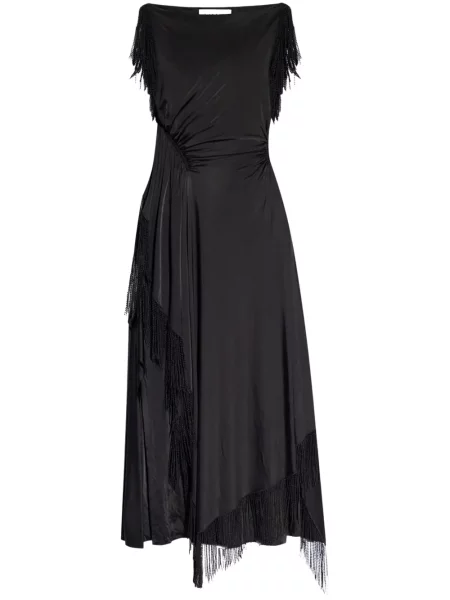 Rochie midi Lanvin cu broderie până la genunchi de costum negru