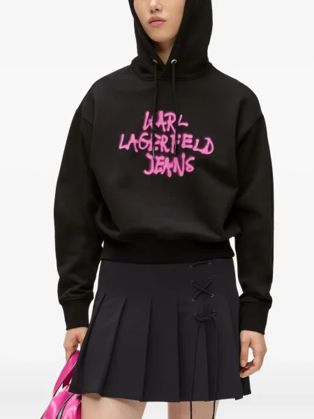 Hanorac cu glugă Karl Lagerfeld Jeans negru