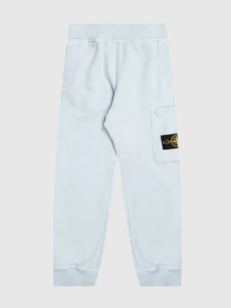 Дитячі джогери з патчем логотипа Stone Island блакитні