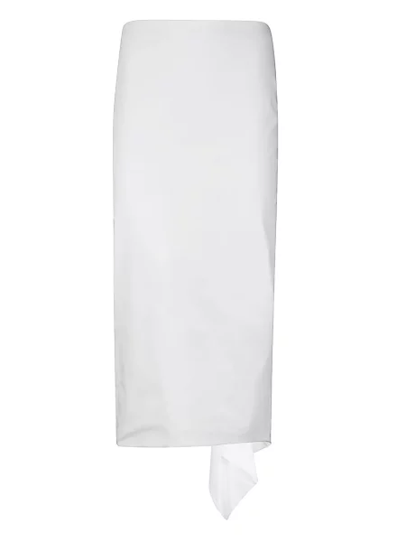 Fustă midi Thelatest până la genunchi alb