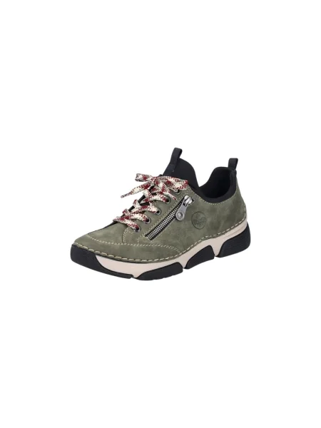 Sneakerși Rieker cu șireturi verde
