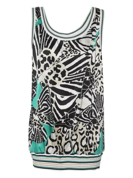 Jedwabny top Cavalli Class biały