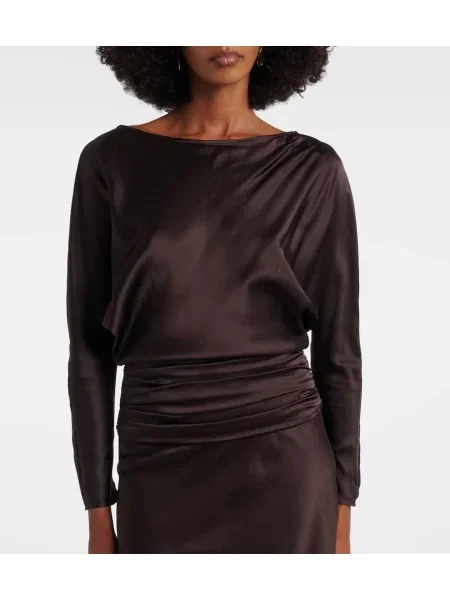 Rochie Staud de mătase maro