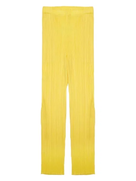 Pantaloni Pleats Please Issey Miyake galben
