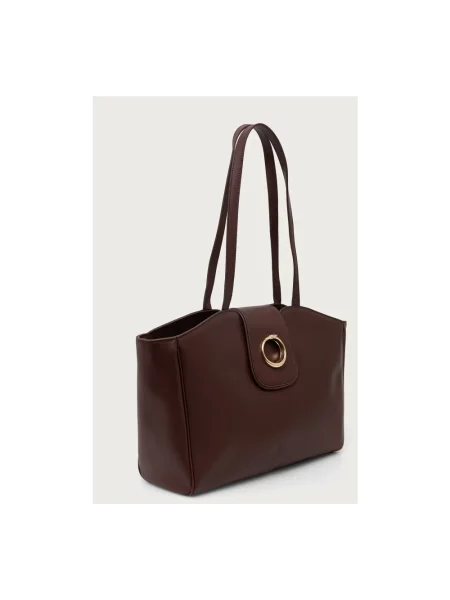 Trussardi torebka shopper skórzana brązowa