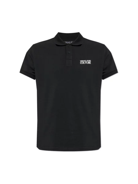 Koszulka polo Versace Jeans Couture z logo czarna