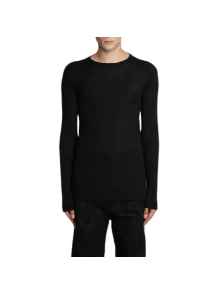 Sweter Rick Owens z okrągłym dekoltem czarny