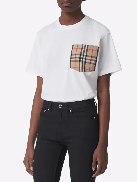 Kostkované retro tričko Burberry bílé