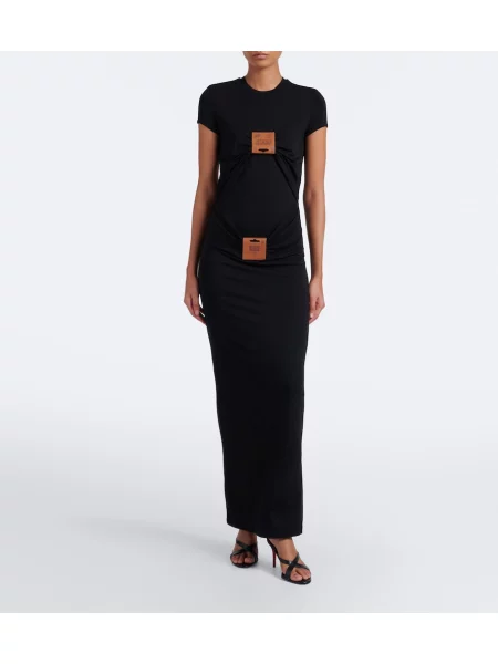 Rochie maxi Jean Paul Gaultier din piele negru