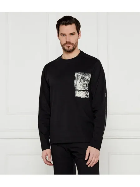 Hosszú ujjú póló Boss Orange fekete