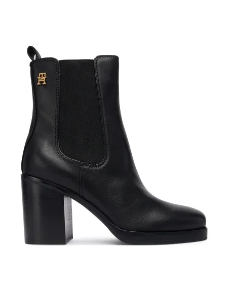 Členková obuv Tommy Hilfiger Square Toe Chelsea High Block Hl čierna