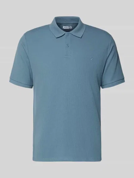 Koszulka polo o kroju regular fit z fakturowanym wzorem model AUSTIN' Jack & Jones niebieskie