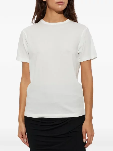 Scurt tricou Entire Studios cu decolteu rotund alb