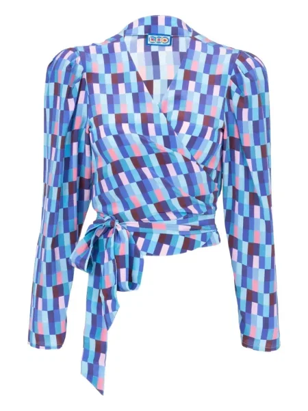 Bluză Lhd cu imprimeu geometric albastru