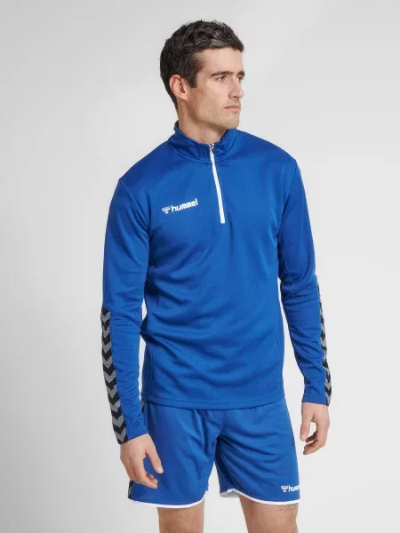 Hummel bluza sportowa na trening hml Authentic Half Zip Sweatshirt r. niebieska