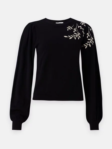 OBJECT Pulover OBJTHESS crem negru
