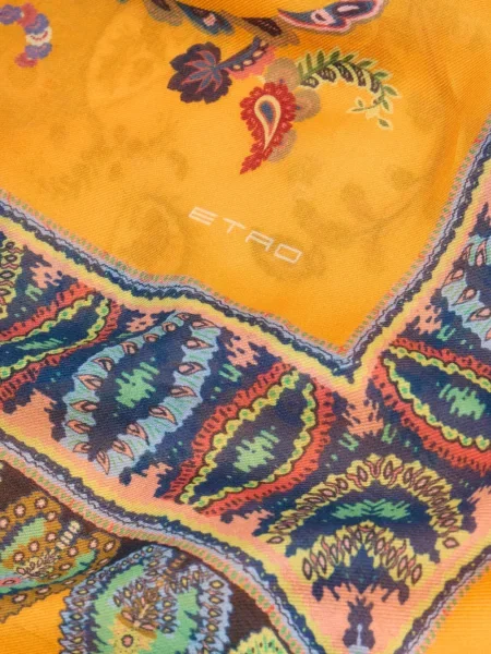 Fular Etro cu model floral galben