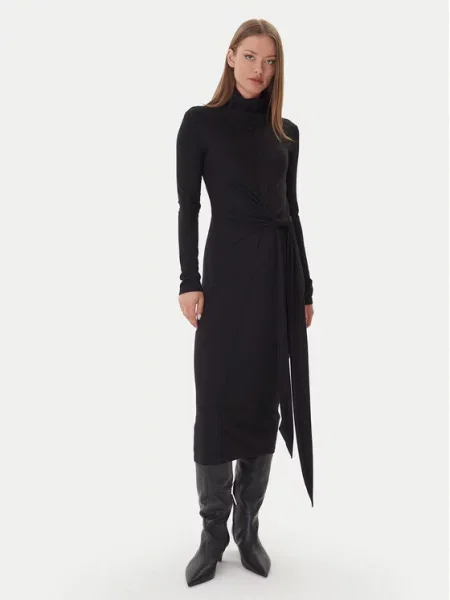 Patrizia Pepe Pletena obleka črna