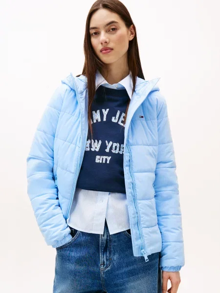 Tommy Jeans Geacă celest albastru