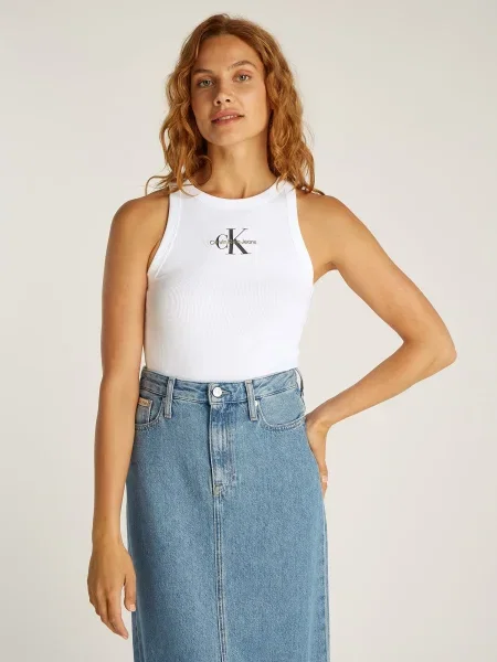 Calvin Klein Jeans Felső Monologo fehér