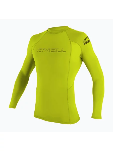 Gyerek hosszú ujjú felső úszáshoz O'Neill Basic Skins LS Rash Guard lime. Méret: sárga