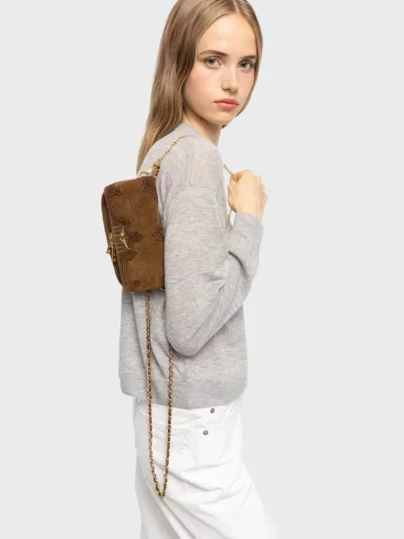 Замшевий клатч Zadig&voltaire коричневий
