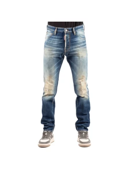 Jeansy Dsquared2 z przetarciami niebieskie