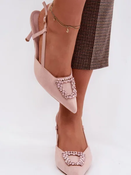 Sandali Boto z visoko peto roza