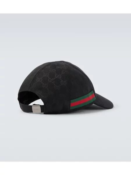 Șapcă Gucci cu dungi din canvas negru