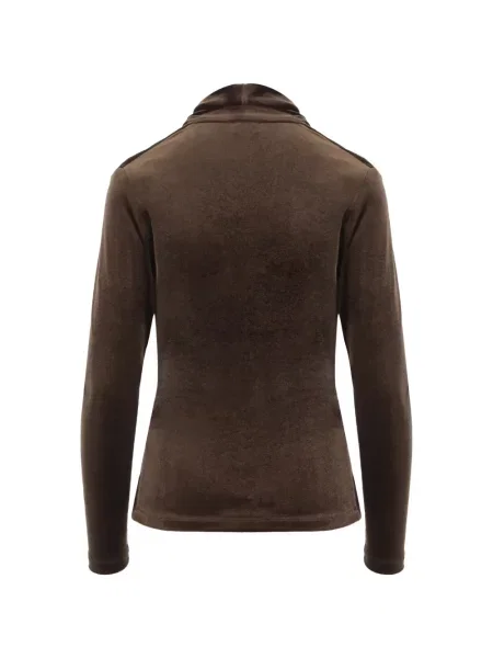 Tricou F.it de catifea drapate maro
