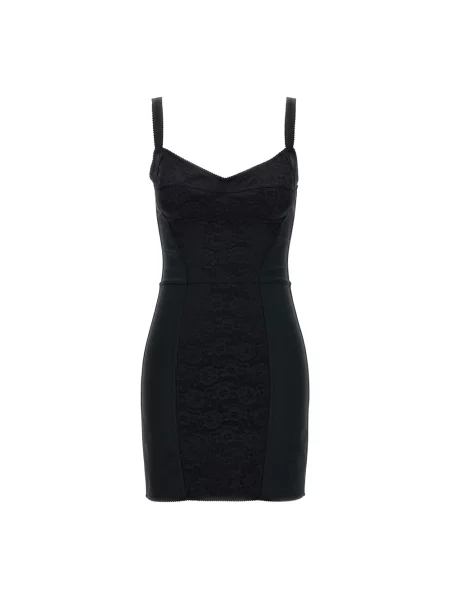 Sukienka Dolce And Gabbana ze spandexu z gorsetem czarna