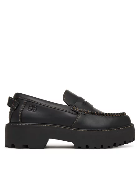Tommy Jeans Loafers Archive Loafer Leather μαύρο