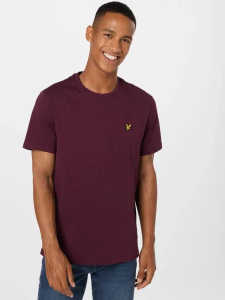 Lyle & Scott Tricou Plain burgundy / galben roșu