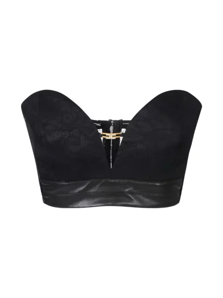 Top Elisabetta Franchi w kwiatki czarny