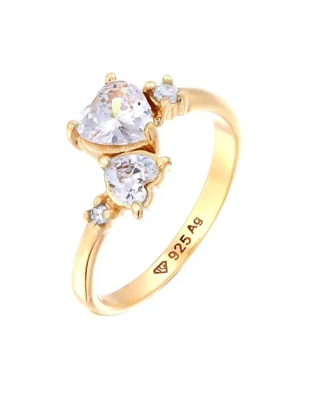 ELLI Prstan Herz / transparentna zlata