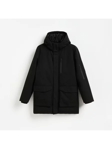 Reserved Bunda parka s kapucí černý