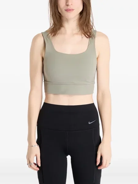Top sport Nike din fleece plisat fără mâneci alb